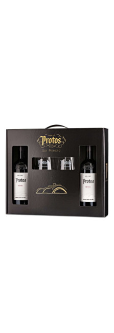Box 2 bottles Protos Crianza + 6 glasses