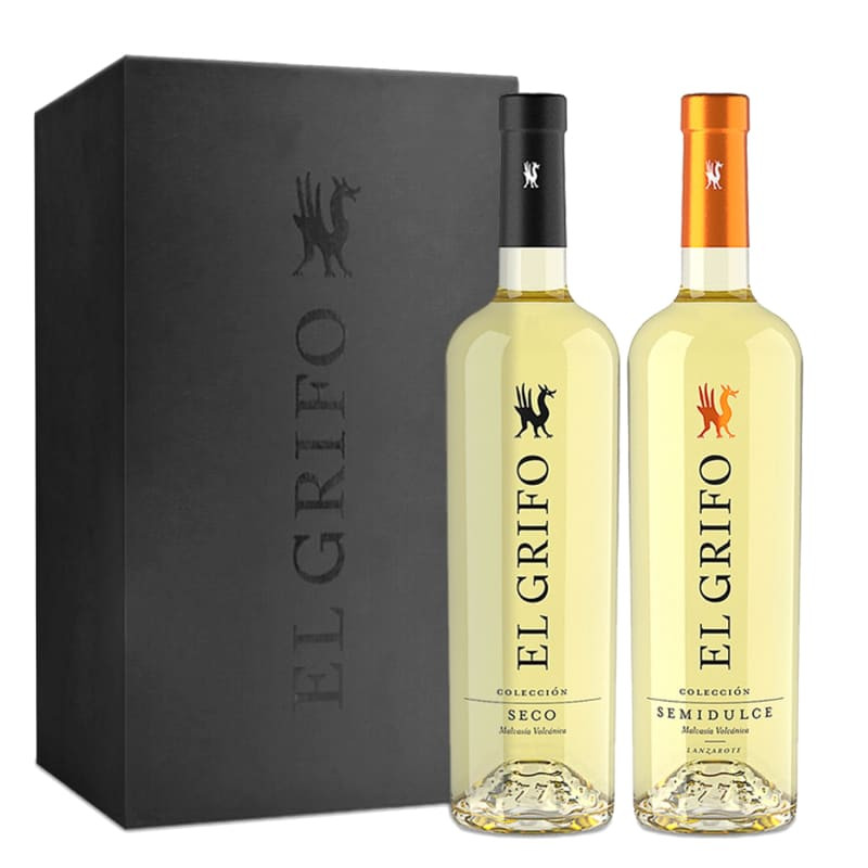 Estuche 2 Botellas El Grifo Malvasia Seco + El Grifo Malvasia Semidulce Regalo