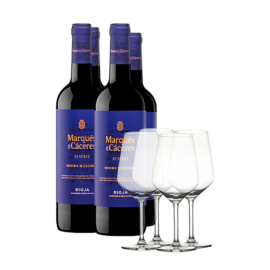 4 bottle Marqués de Cáceres...